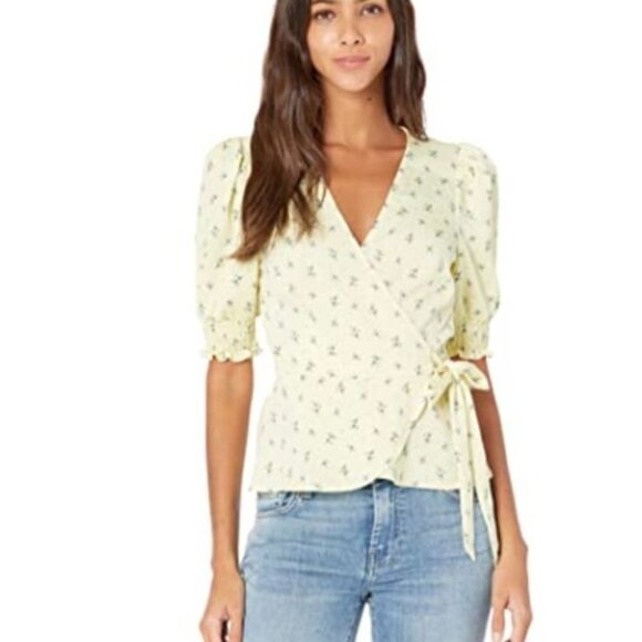 NWT BCBGeneration Ditsy Daisy Wrap Top - Picture 1 of 9